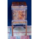 Chippendale-style mahogany wash stand with two section divisions to the top enclosing a fitted