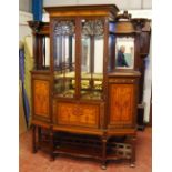 Attributed to Shapland & Petter of Barnstaple: fine Art Nouveau inlaid mahogany display cabinet, the