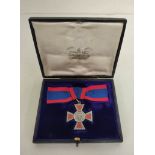 George V. Royal Red Cross 2nd class silver & enamel medal with original ribbon in fitted case by