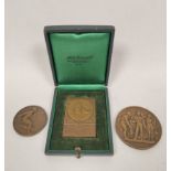 France. Three bronze medals relating to sports and gymnastics. To include an early 20th century
