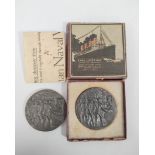 Germany / USA. 1915 Lusitania medal complete with box and papers designed by karl Goetz and