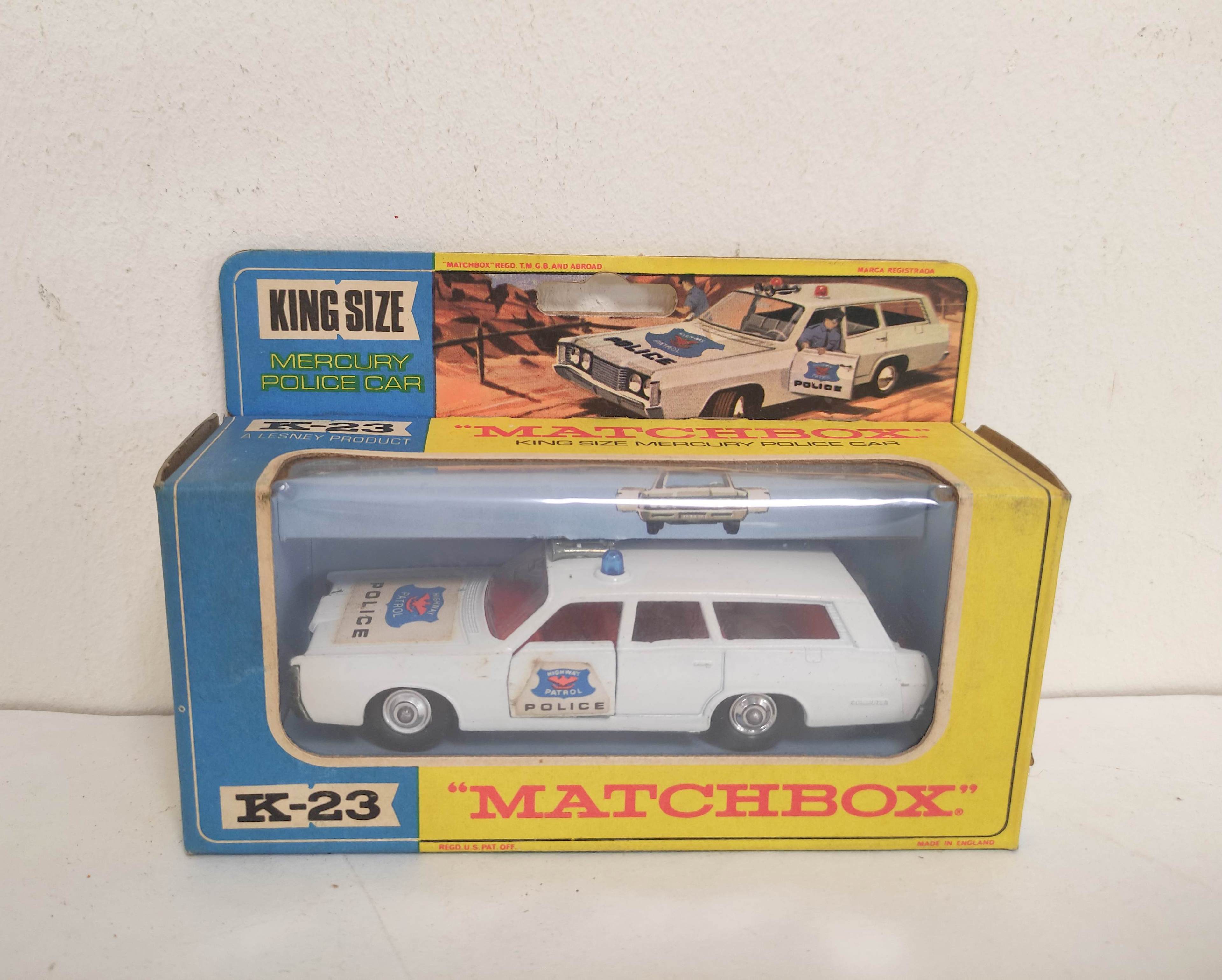Three vintage boxed Matchbox Kingsize model vehicles to include a Mercury Police Car K-23, - Image 2 of 5