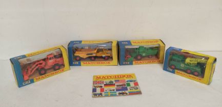 Four vintage 1960s boxed Matchbox Kingsize model vehicles to include a Hatra Tractor Shovel K-3,