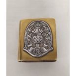 Unusual vintage brass flip out lighter in the form of a book, with applied Central Police Scotland