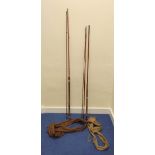 Two vintage bamboo split cane fishing rods by J.B Walker of Newcastle one measuring  a 9ft 6", the