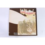 Led Zeppelin II on red and plum, matrix 588198 A6/B4 (early UK pressing)
