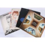 Mike Oldfield Boxed, four LP set, Platinum and two David Bowie records to include Scary Monsters and