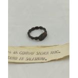 Medieval silver decade / rosary ring found in Salisbury England with ten projections. Decade rings