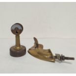 Lot to include a 1920s brass cigar cutter modeled on a ships engine telegraph. Also a model