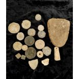 Medieval-Victorian lead and copper artifacts to include lead tokens, bag seals, a spindle whorl