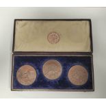 Great Britain. Bronze boxed three medal set by Messrs TR& J Pinches commemorating the Crimea war. To