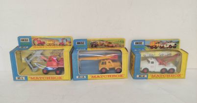 Three vintage boxed Matchbox Kingsize model vehicles to include a Scammell Heavy Wreck Truck K-2,