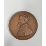 Great Britain. 1844 re-opening of Royal Exchange. Obv Thomas Gresham dr. bust with cap / rev