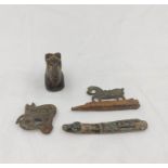Roman/ Romano British. Group of bronze and copper alloy artifacts comprising of three zoomorphic