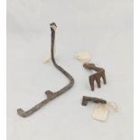 Roman. Three Roman keys, to include a wrought iron L shaped lift key & a slide key of similar
