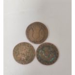 Scotland. Charles II (1630-1685) two copper turners (two pence) c1663. Obv C.R below central