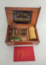 Antique boxed Victorian "The Game of the Race" table top game by F.H Ayres comprising of six painted