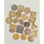 Collection of brass colliery pit checks & retailers tokens to include Newstead Colliery, Coatgrave