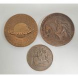 Medals. Three bronze medals relating to industry and manufacturing. To include a 1955 Matisa 1945-