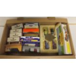 Box of collector's model cars to include LLedo Famous Stores, Oxford Diecast, Brannigans etc.