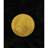 United Kingdom. George III 1786 gold Spade Half Guinea. 5th portrait. EF 4.1g