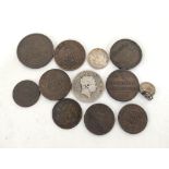 Collection of world coins including silver to include an 1813 Irish 10 pence, an 1817 halfcrown,