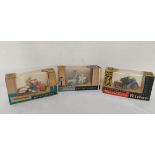 Three boxed vintage 1960s 1:32 scale Britains Ltd motorcyclist figures to include a Harley