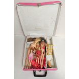 Collection of vintage 1960s/1970s Barbie & Sindy dolls in a World of Barbie Doll Case by Mattell