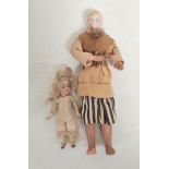 Two late Victorian porcelain children's dolls. (2)