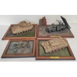 Four collector's model military vehicles. To include a BM-13 "Katyusha", a Crusader III tank & a