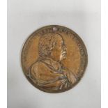17th century bronze plaque / medal c1670s commemorating the famous cartographer Peter Bertius by