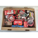 Box of vintage Coca Cola memorabilia to include a 2013 Jean Paul Gaultier Diet Coke, a 1992 Euro