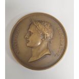 France. 1804 Napoleon Coronation Medal later restrike struck in bronze c1900. OBV bust of Napoleon