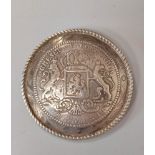 18th century Dutch brooch with central coat of arms. Indistinctly hallmarked. Diameter 7cm.