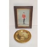 Worcestershire Regiment. Regimental items to include a framed watercolour of a soldier of the