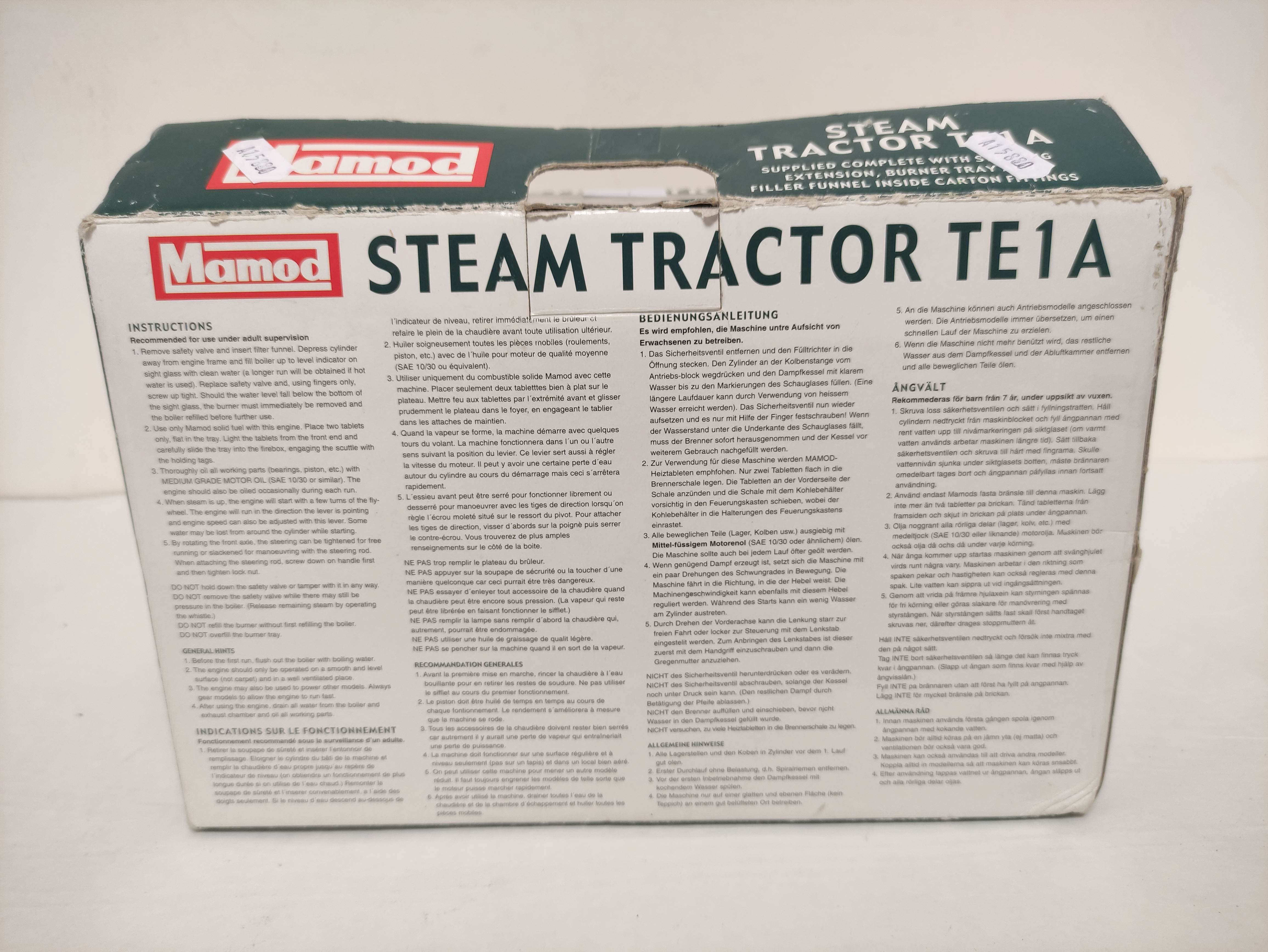 Vintage boxed Mamod Steam Tractor TE1A, complete with paperwork, lubricating oil & twenty solid fuel - Image 8 of 8