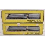 Two vintage TrixTrains 00 gauge locomotives complete with boxes. To include a LNER "Quicksilver"