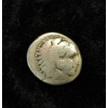 Ancient Macedonia. Alexander The Great Silver Drachm struck c295-275BC. OBV head of Herakles