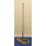 Vintage Hardy's of Alnwick split cane trout rod in canvas bag. 9ft in length with screw locking