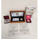 Canada. Three proof silver commemorative coins to include 1985 & 1992 silver dollars and a boxed