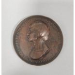 Great Britain. 1805 Horatio, Admiral Lord Nelson, Death at the Battle of Trafalgar copper medal,