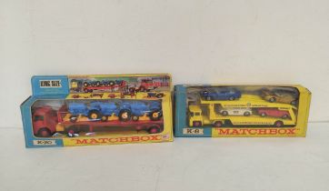 Two vintage 1960s boxed Matchbox Kingsize model vehicles to include a Tractor Transporter K-20 & a