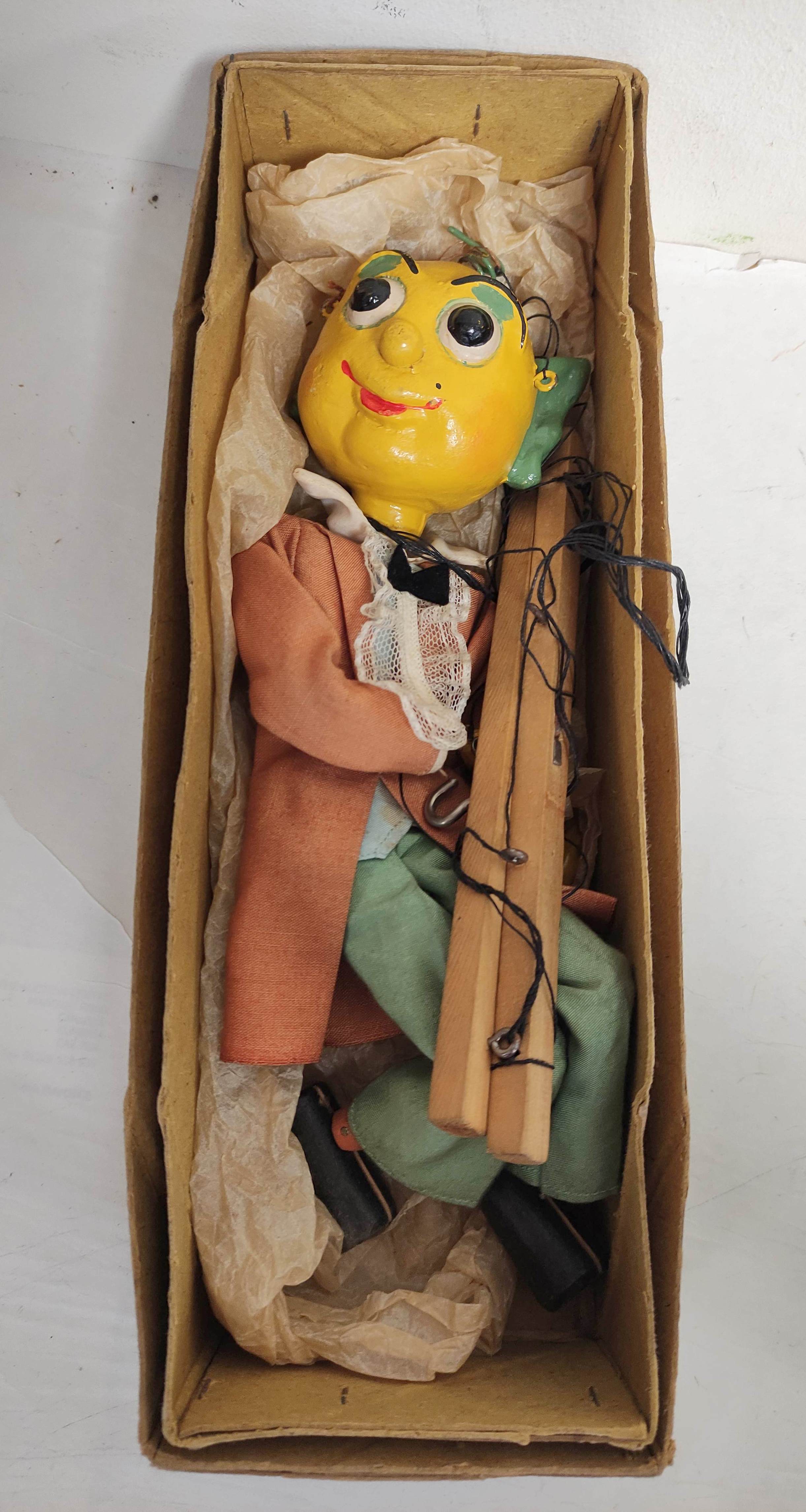 Three vintage boxed Pelham Puppets marionettes to include Mr Turnip, Witch etc. (3) - Image 2 of 8