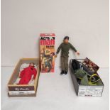 Group of vintage 1960s/70s Action Man dolls to include a boxed Action Man Soldier doll c1973 by