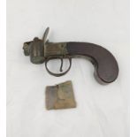 Antique 18th century flintlock gun powder tester missing hammer. Also to include a 17th/18th century