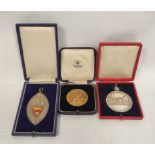 Great Britain. Group of three boxed commemorative medals to include a silver medal commemorating the