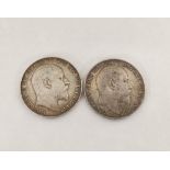 United Kingdom. Edward VII two 1902 silver crowns. Mintage 256,020. Both F. 56.1g