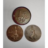 France. Three bronze medals relating to the Paris Exposition 1900. To include a medal by Daniel Jean