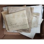 Legal Documents & Ephemera.  Bundle of vellum & other documents, late 17th to early 19th cent., much