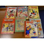 Children's Annuals.  The Beano Book for 1951 to 1954 & 3 Ruperts, 1940's, etc.  (7).